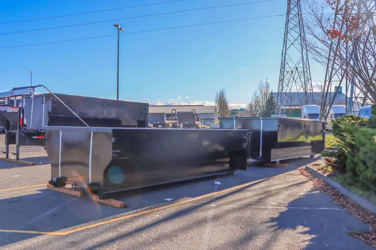 Roll-off dumpster ready for waste disposal at job site for 4 Yard Dumpster Rental in Warr Acres